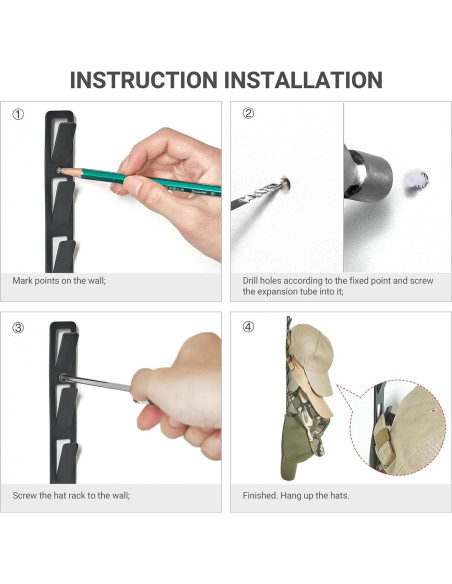 Organizador de Sombreros Mkono, Juego de 2 Soportes Pared, 18 Sombreros