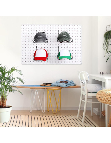 Soporte de Sombreros de Metal Yaocom - 6 Piezas, Negro, 35.1x21.6cm