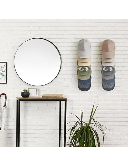 Organizador de Sombreros Mkono, Juego de 2 Soportes Pared, 18 Sombreros