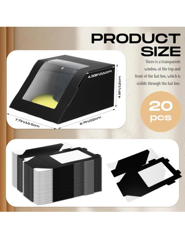 20 Cajas de Regalo para Sombreros Gilprop - Almacenamiento Plegable