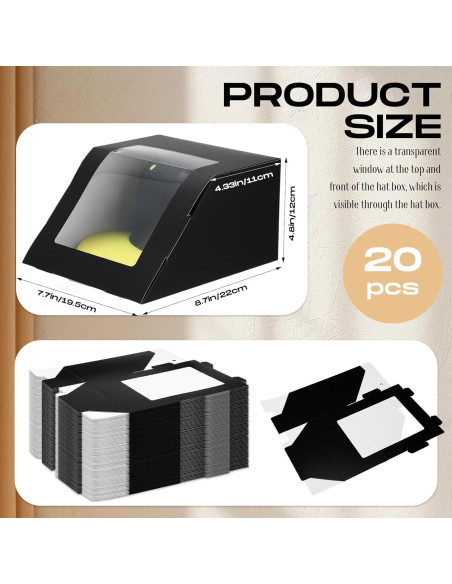 20 Cajas de Regalo para Sombreros Gilprop - Almacenamiento Plegable