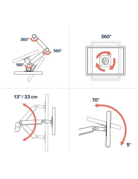 Brazo de Monitor Ergotron LX Blanco para Pantallas de 34"