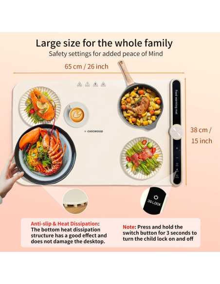 Alfombrilla Calentadora Eléctrica Chicwood 9 Niveles 120C