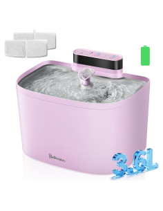 Fuente de Agua Inalámbrica para Gatos Bellkaspet M1 3.6L Rosa