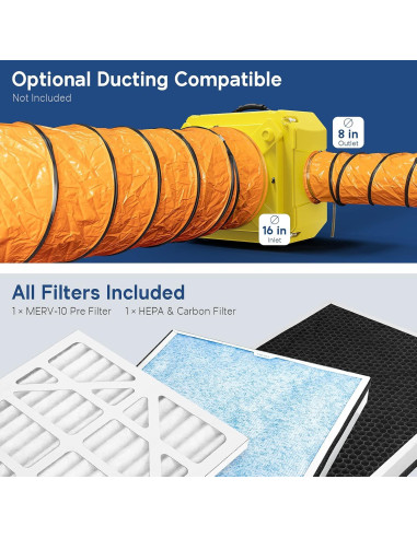 Limpiador de Aire HEPA AlorAir 550 Amarillo 3 Etapas