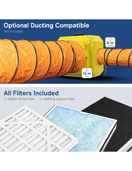 Limpiador de Aire HEPA AlorAir 550 Amarillo 3 Etapas