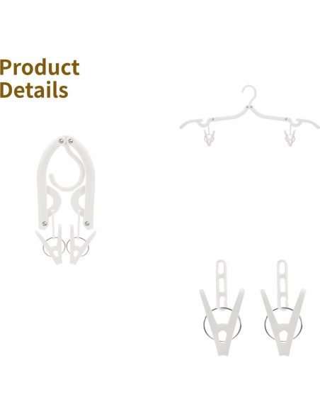 20 Perchas de Viaje Plegables Toyosport con 40 Clips Antiviento