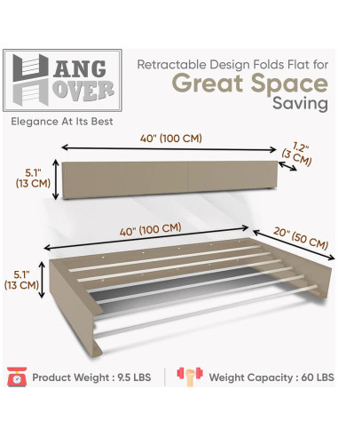 Perchero Plegable de Secado TCO ADVENTURES 40" Acero Inoxidable