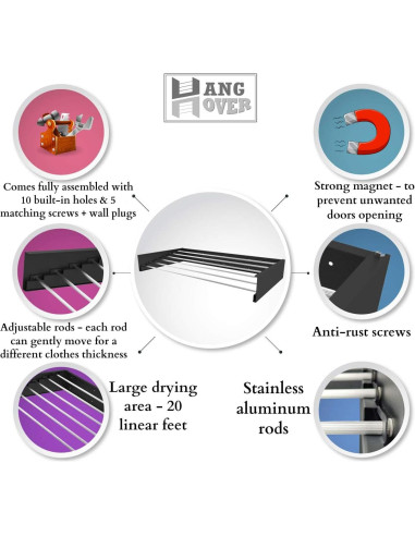 Perchero Plegable de Secado TCO ADVENTURES 40" Acero Inoxidable