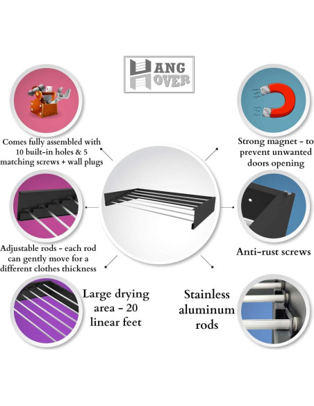 Perchero Plegable de Secado TCO ADVENTURES 40" Acero Inoxidable