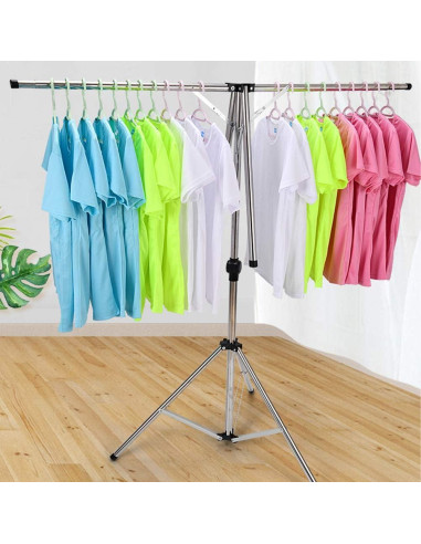 Perchero Plegable de Ropa Luckincolt Acero Inoxidable 80 kg