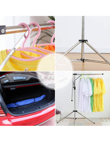 Perchero Plegable de Ropa Luckincolt Acero Inoxidable 80 kg