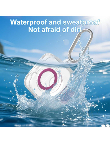 Funda Protectora TPU para Cargador Oura Ring Gen 4 con Llavero Morado