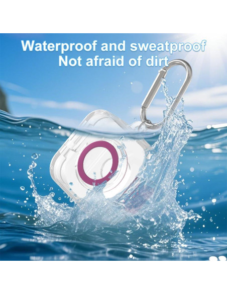 Funda Protectora TPU para Cargador Oura Ring Gen 4 con Llavero Morado