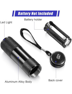 Linternas UV Portátiles Roceei - 10 Piezas, Luz Negra LED 2
