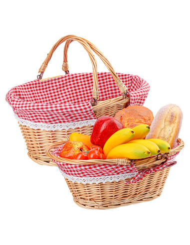 Cestas de Mimbre Natural Geytetqi - 2 Piezas 36.1x29.9x17 cm