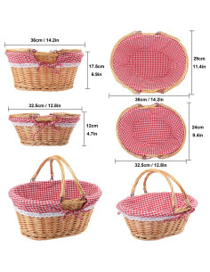 Cestas de Mimbre Natural Geytetqi - 2 Piezas 36.1x29.9x17 cm 2