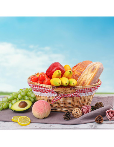 Cestas de Mimbre Natural Geytetqi - 2 Piezas 36.1x29.9x17 cm