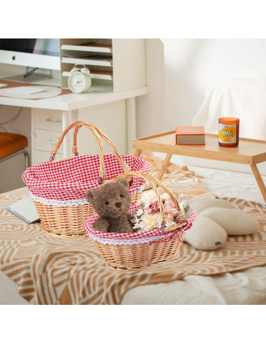 Cestas de Mimbre Natural Geytetqi - 2 Piezas 36.1x29.9x17 cm