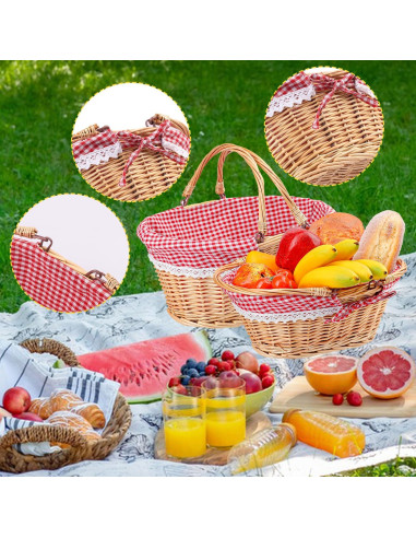 Cestas de Mimbre Natural Geytetqi - 2 Piezas 36.1x29.9x17 cm