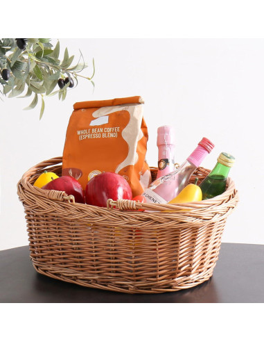 Cesta de Picnic de Mimbre Longero 29x39 cm Amarillo Rústico