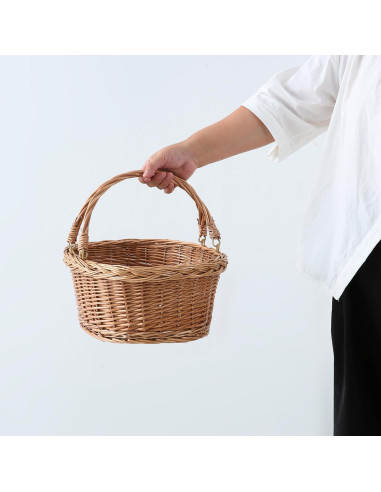 Cesta de Picnic de Mimbre Longero 29x39 cm Amarillo Rústico