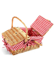 Cesta de Picnic de Mimbre Tiangrid para 2 Personas 42.9x34cm