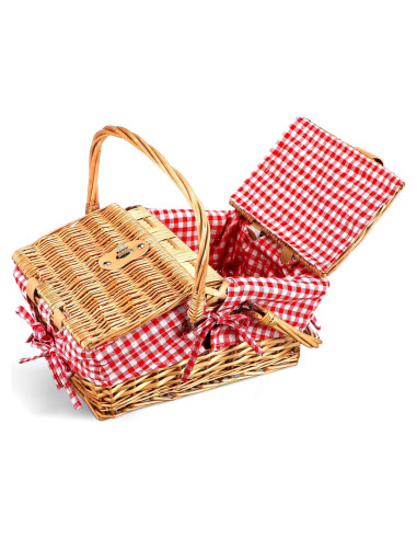 Cesta de Picnic de Mimbre Tiangrid para 2 Personas 42.9x34cm
