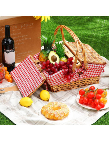 Cesta de Picnic de Mimbre Tiangrid para 2 Personas 42.9x34cm