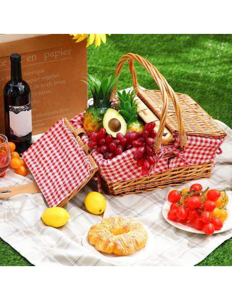 Cesta de Picnic de Mimbre Tiangrid para 2 Personas 42.9x34cm