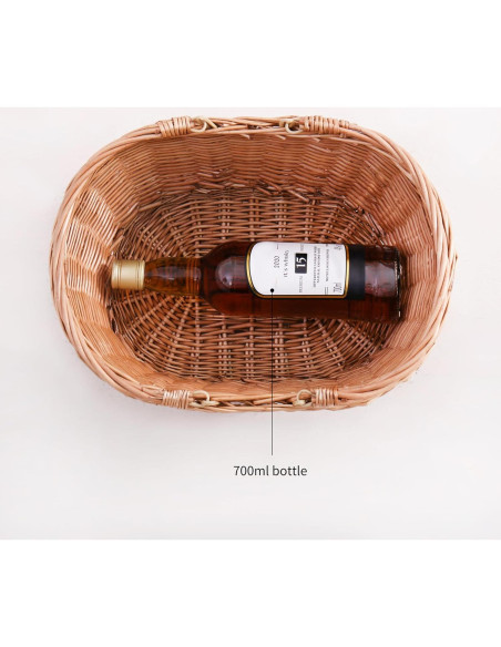 Cesta de Picnic de Mimbre Longero 29x39 cm Amarillo Rústico