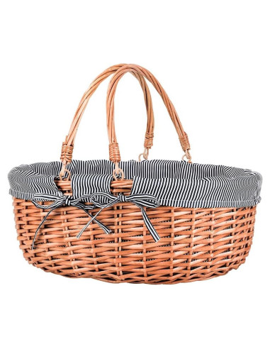 Cesta de Picnic de Mimbre UoeRing Gris 20.3x31.8x20.1cm