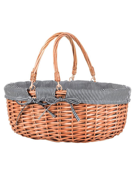 Cesta de Picnic de Mimbre UoeRing Gris 20.3x31.8x20.1cm