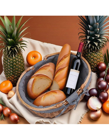 Cesta de Picnic de Mimbre UoeRing Gris 20.3x31.8x20.1cm