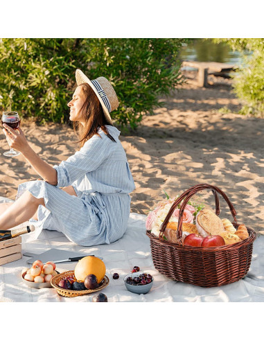 Cesta de Picnic de Mimbre Dicunoy 33x26.7 cm Rústica
