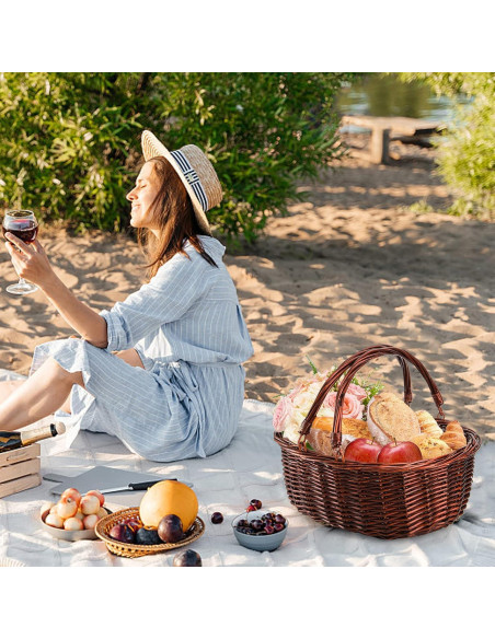 Cesta de Picnic de Mimbre Dicunoy 33x26.7 cm Rústica