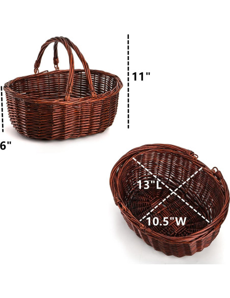 Cesta de Picnic de Mimbre Dicunoy 33x26.7 cm Rústica