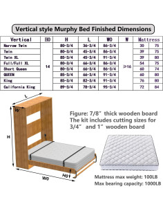 Kit de Cama Murphy Tlongxia King Plegable con Resorte Hidráulico 2