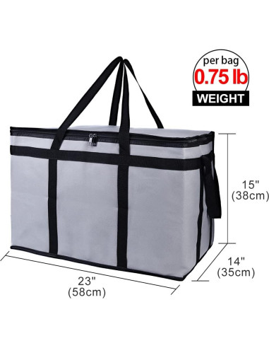 Bolsa Térmica Aislada Bodaon 3XL para Entrega de Comida Gris