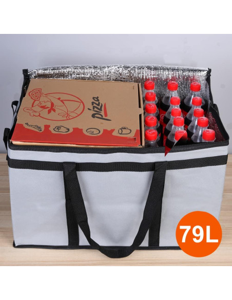 Bolsa Térmica Aislada Bodaon 3XL para Entrega de Comida Gris