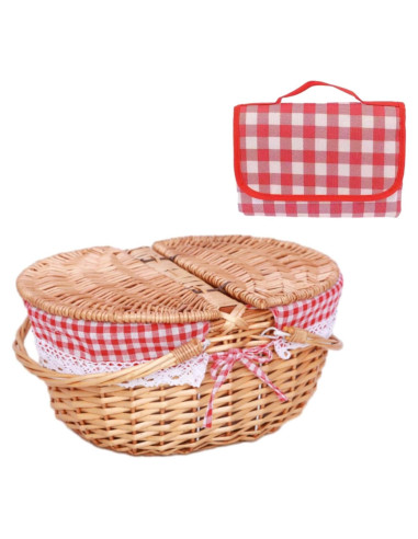 Cesta de Picnic de Mimbre Vintage CiCixixi 35x25x17 cm