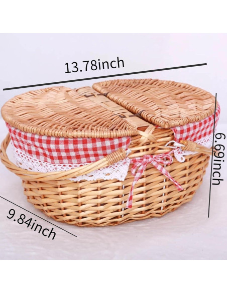 Cesta de Picnic de Mimbre Vintage CiCixixi 35x25x17 cm