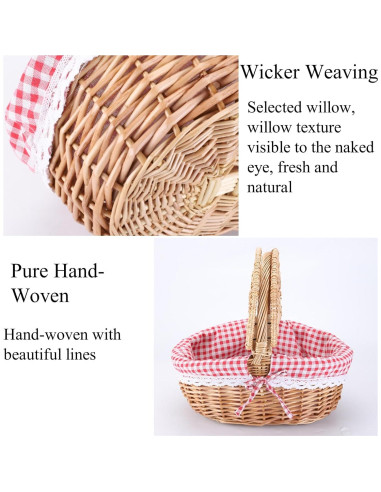 Cesta de Picnic de Mimbre Vintage CiCixixi 35x25x17 cm