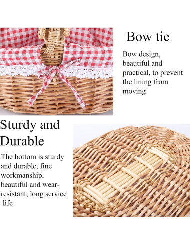 Cesta de Picnic de Mimbre Vintage CiCixixi 35x25x17 cm