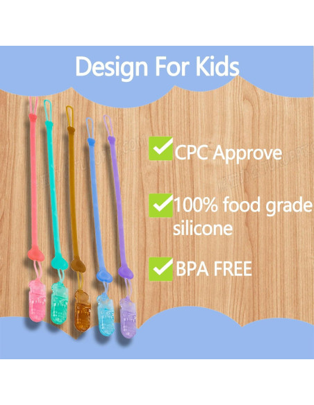 Clip Sostenedor de Chupete Silicona Berggers 5 Colores