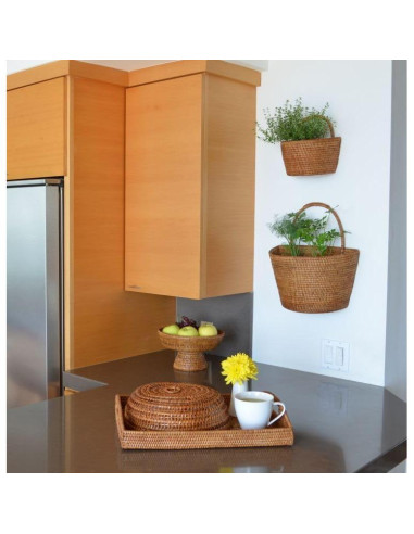 Cesta de Almacenamiento Colgante Kouboo de Ratán Grande