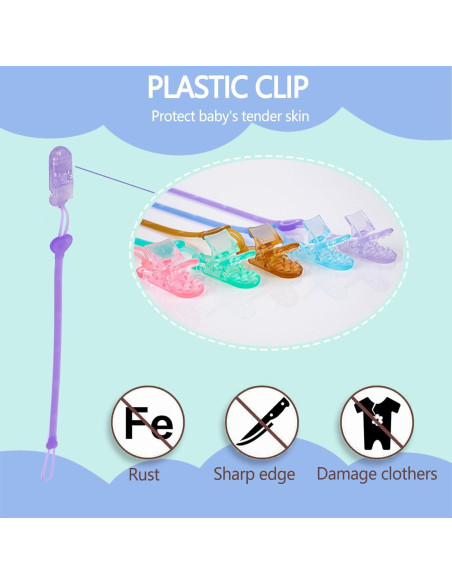 Clip Sostenedor de Chupete Silicona Berggers 5 Colores