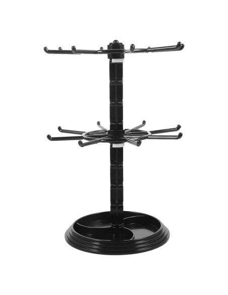 Soporte de Joyería Rotativo AOKWAWALIY Negro 30x20.5cm