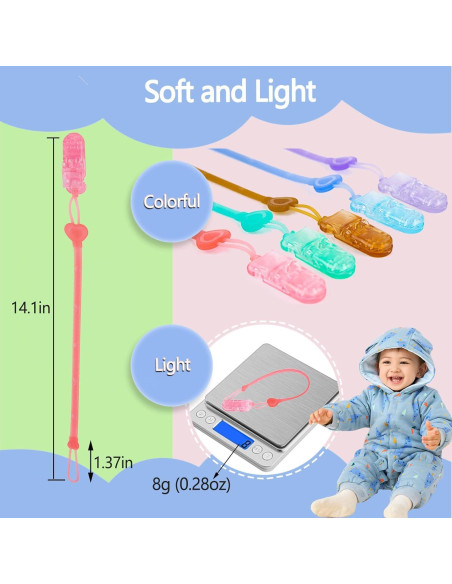 Clip Sostenedor de Chupete Silicona Berggers 5 Colores