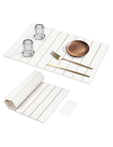Alfombrilla de Secado de Platos KAWRYDI 2PCS Diatomácea Blanca